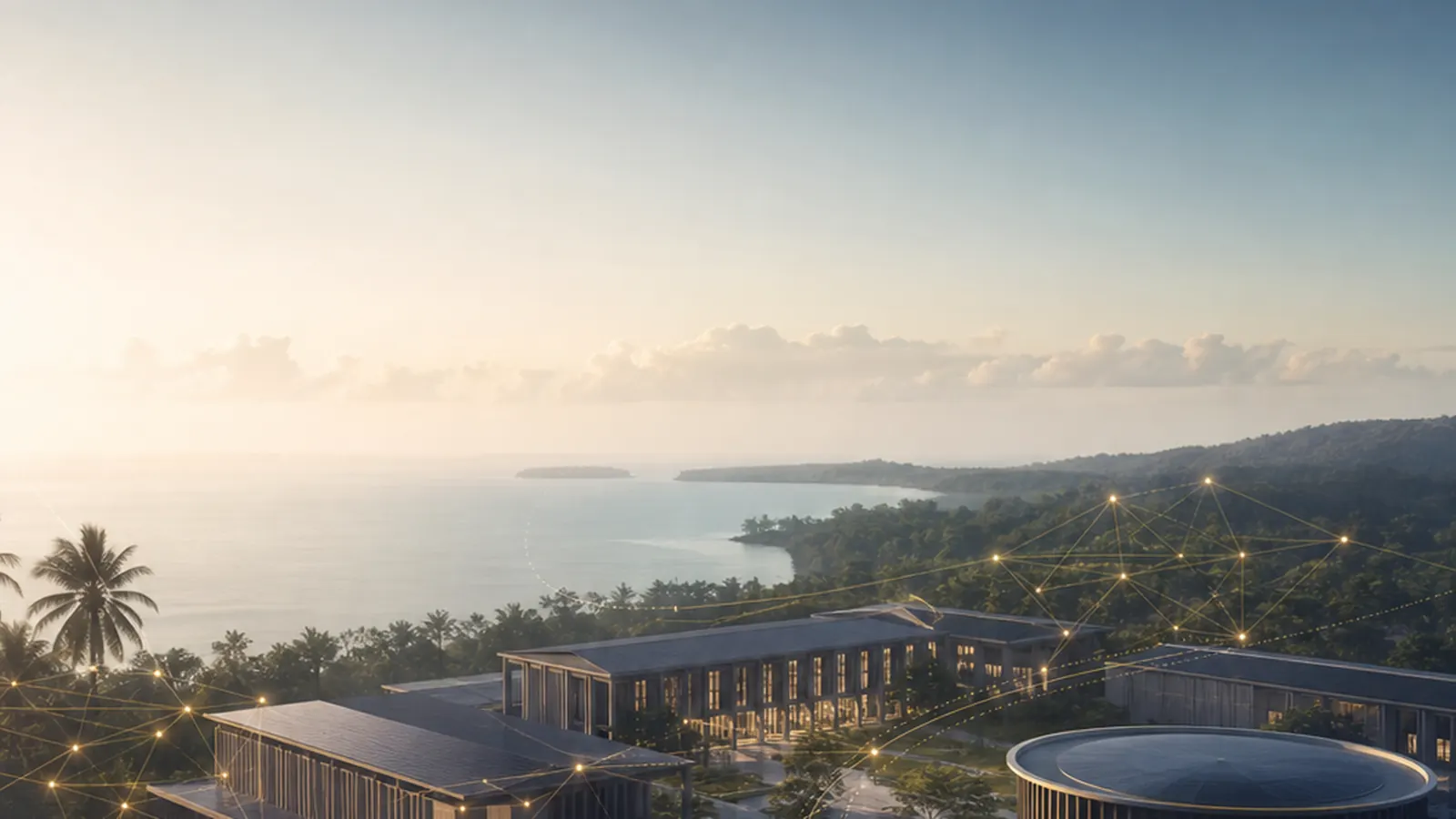 Future Citizen University campus landscape at sunrise / 未来公民大学校园晨景